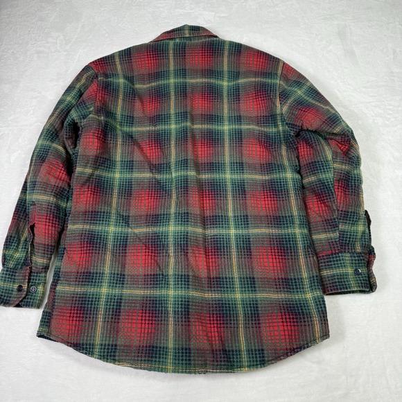 Sports Afield Mens Medium Plaid Shirt Quilted Lined Flannel Workwear Vtg Holiday - Picture 5 of 7